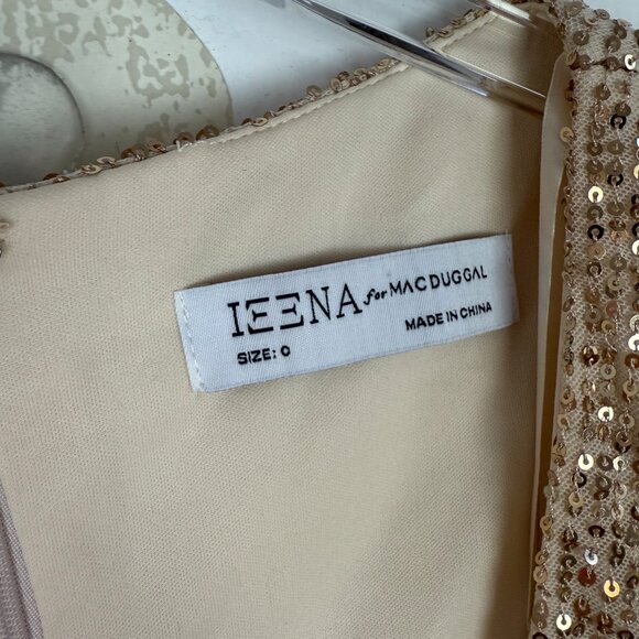 NWT Ieena By Mac Duggal #42015 Gold Sequin Draped Gown Dress Size 0 NEW - Picture 8 of 16